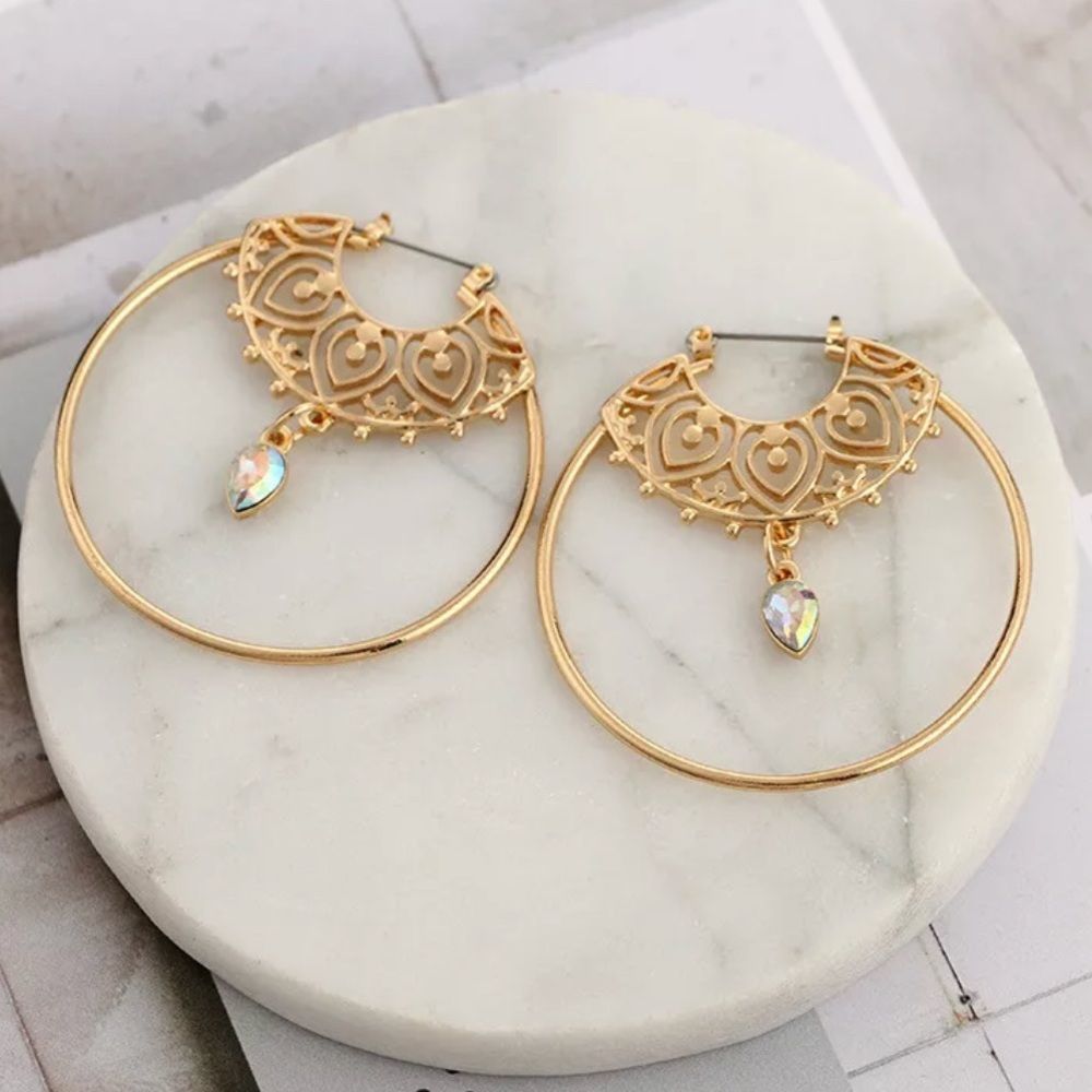 2” Tribal Ethnic Gypsy Hoops Earrings Festival NEW